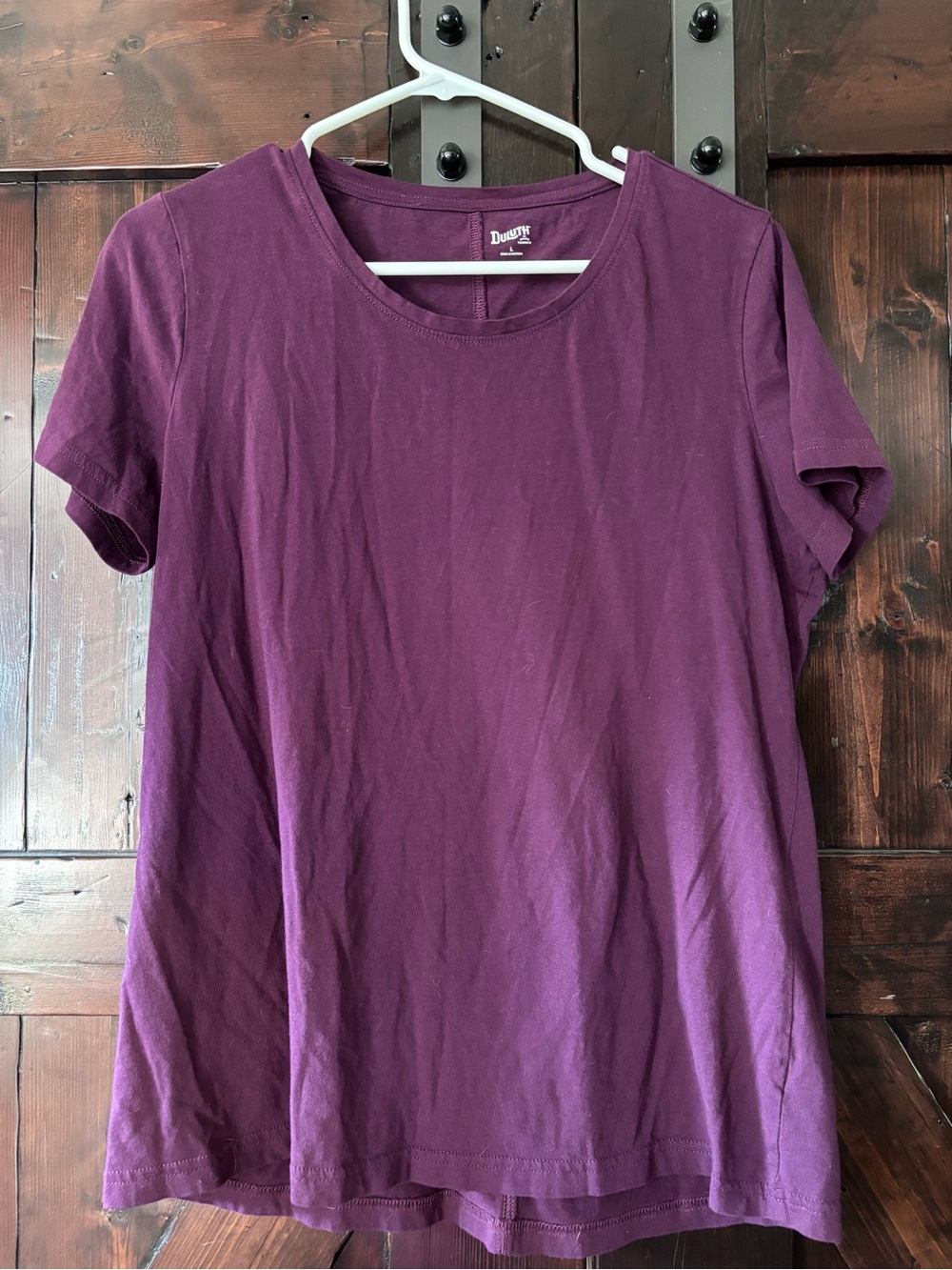 Duluth Trading Co Short Sleeve Crew Tee in Deep Plum